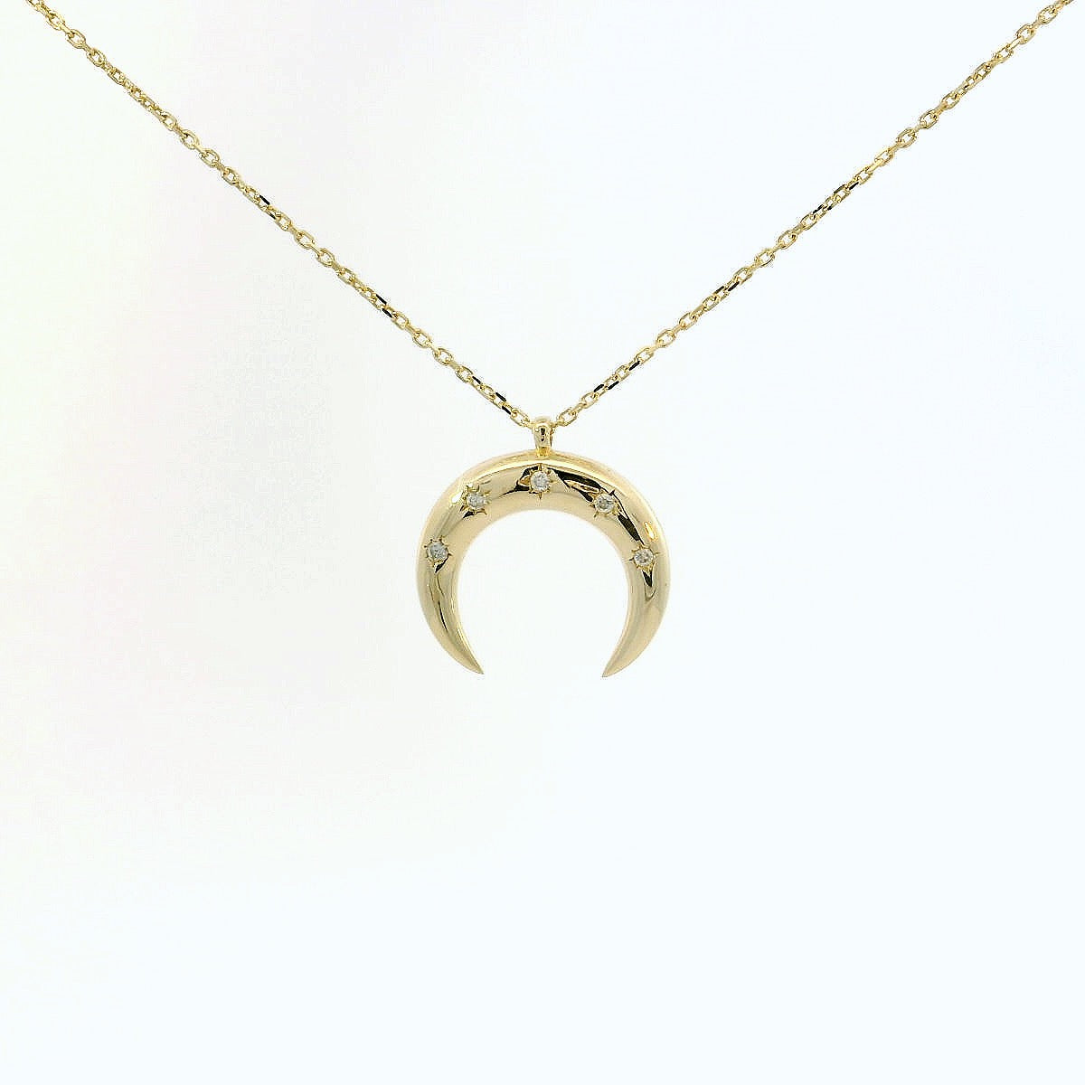 Cresent Necklace with Diamonds