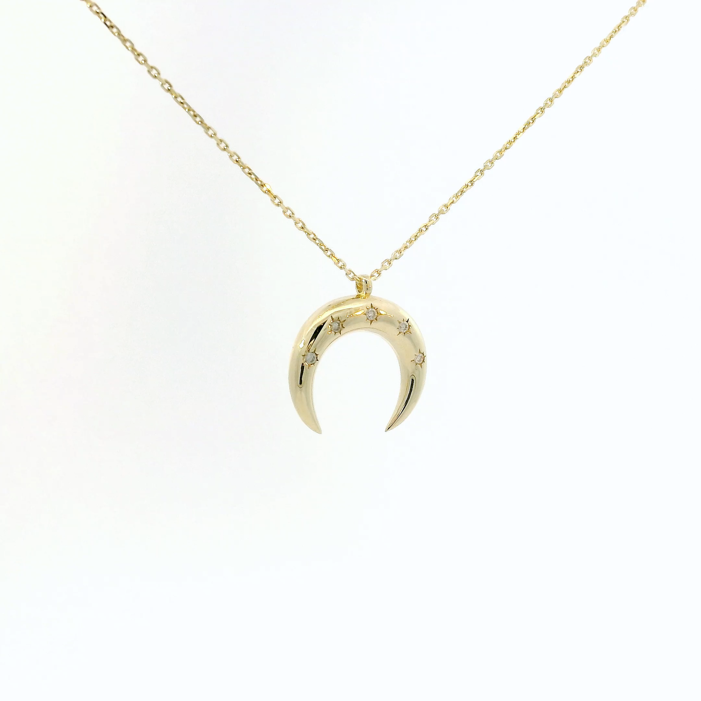Cresent Necklace with Diamonds