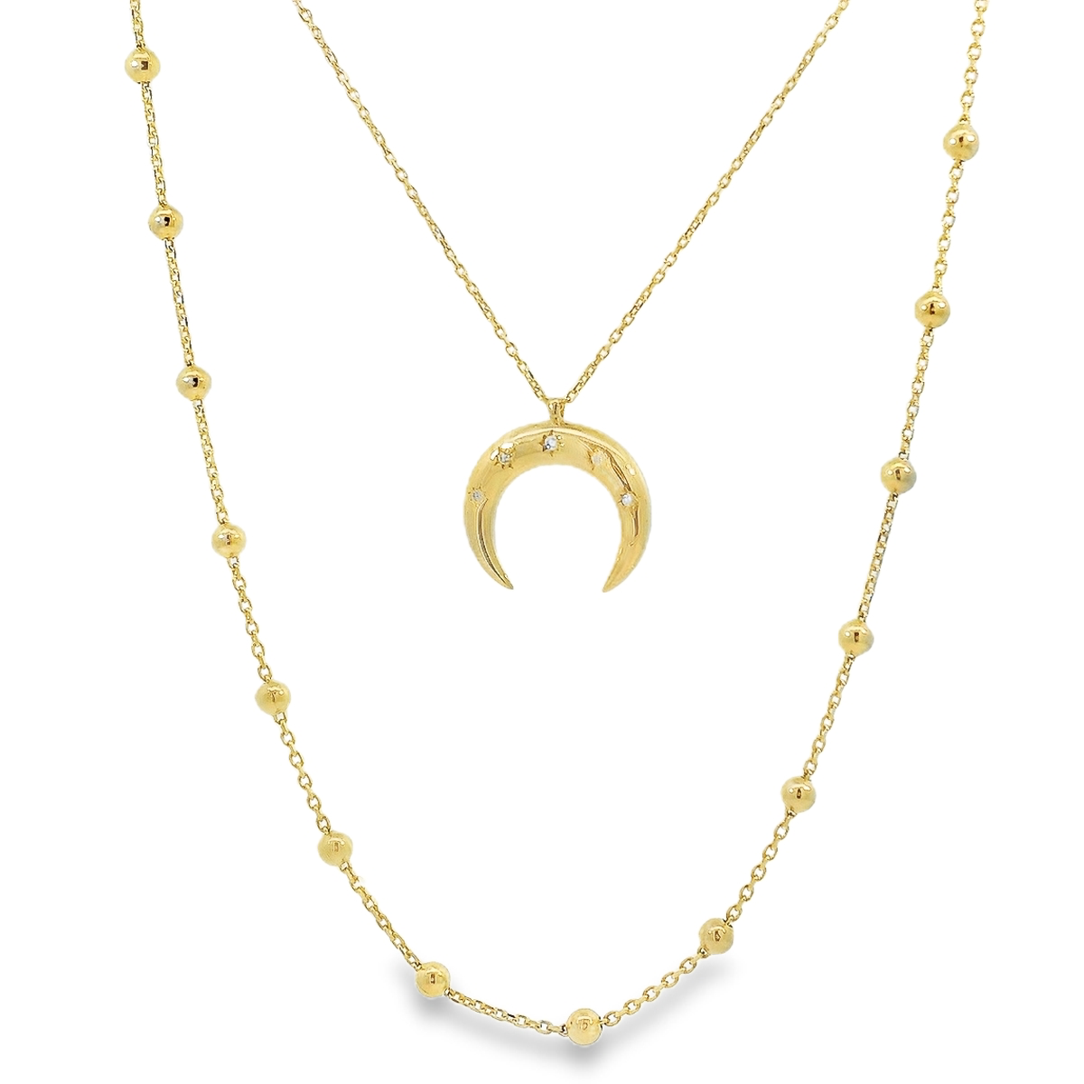 Ball Stationed Beaded Necklace