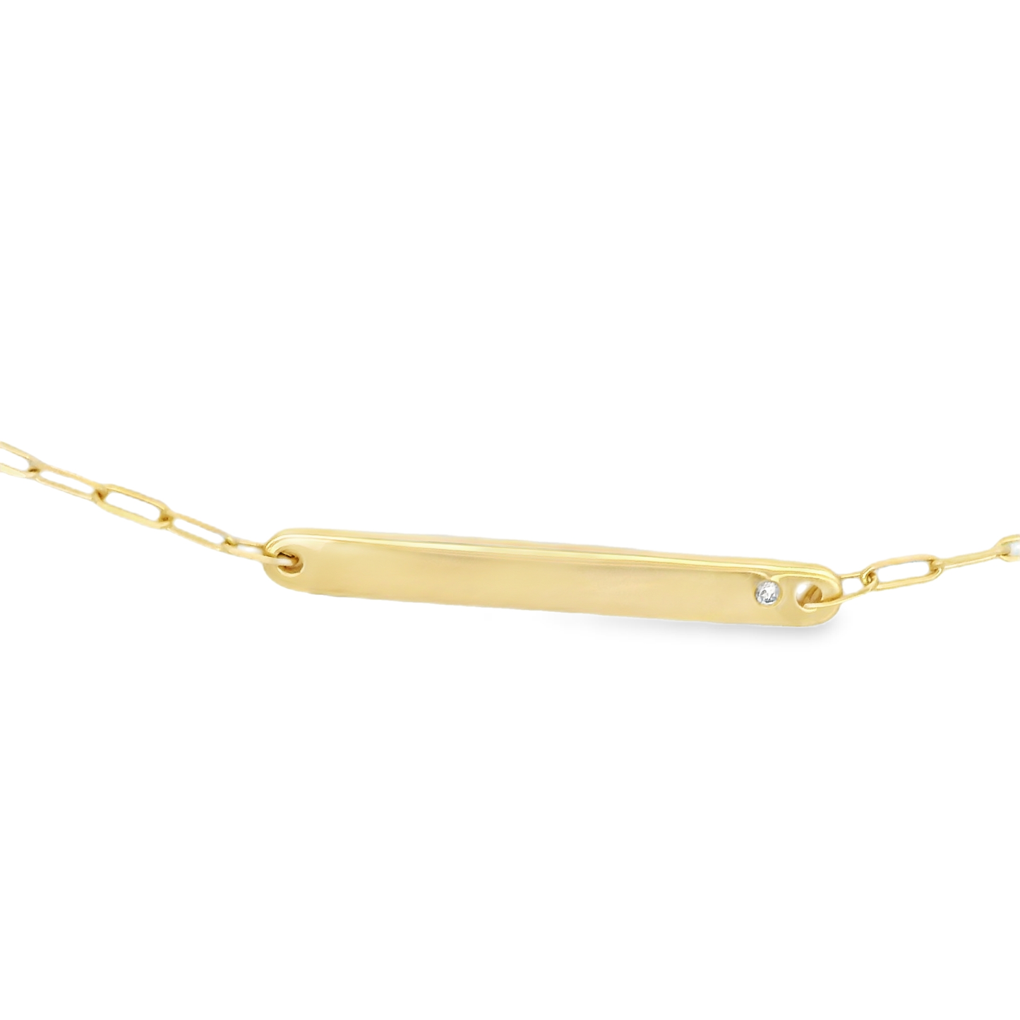Gold ID Bar Paperclip Bracelet