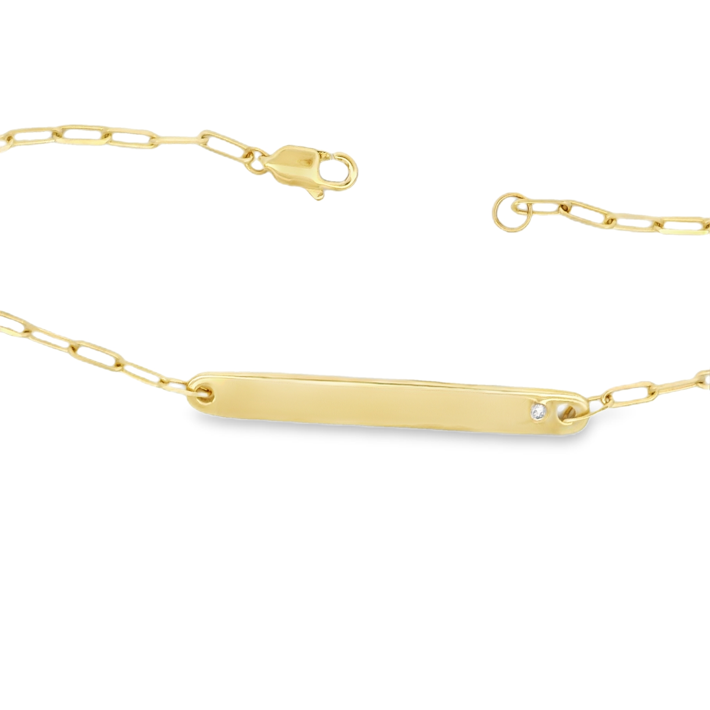 Gold ID Bar Paperclip Bracelet