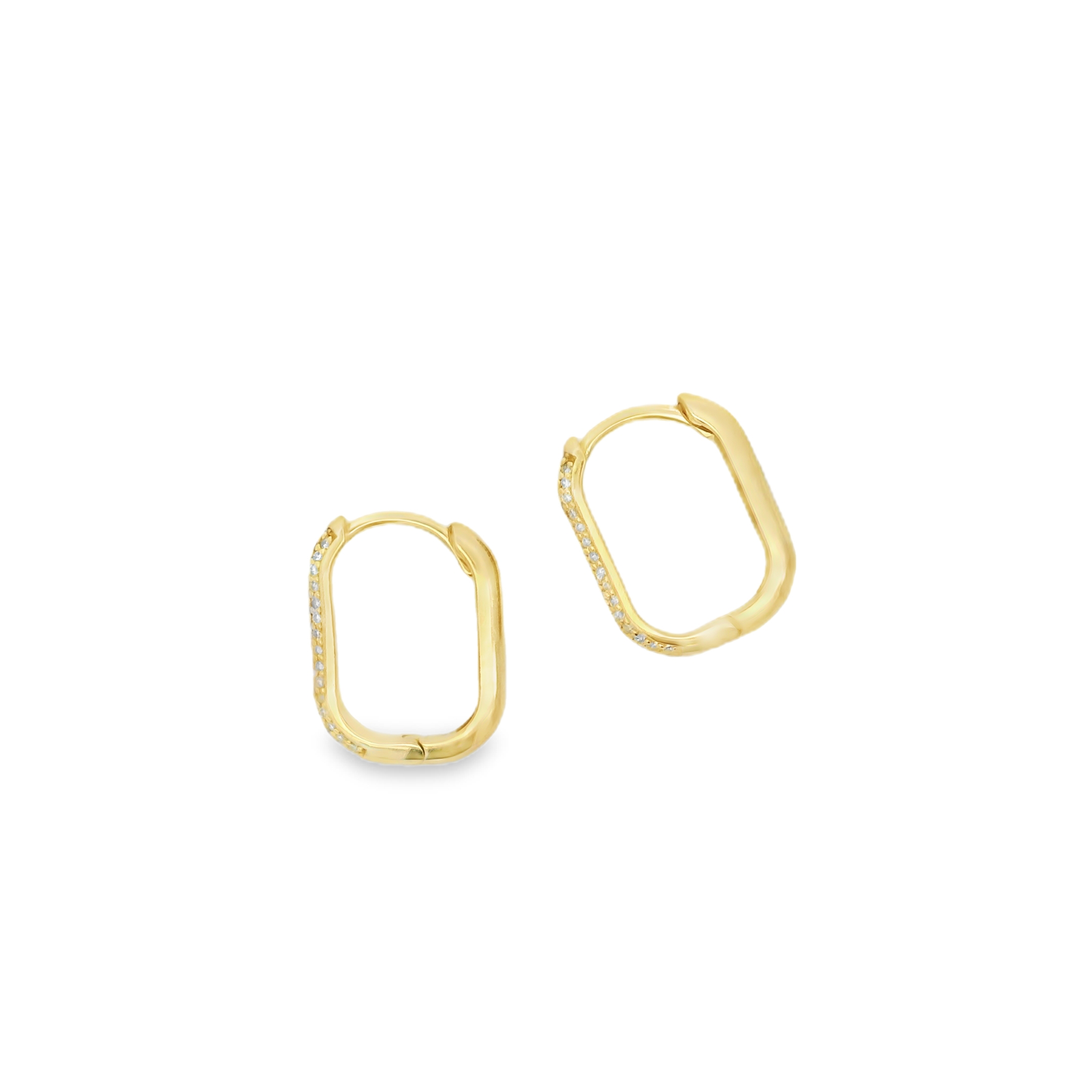 U-Shaped Pave Diamond Hoop