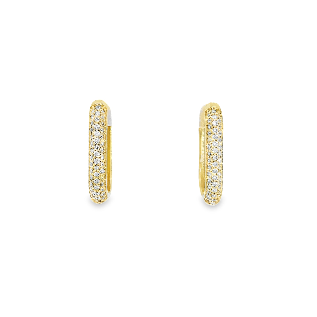 U-Shaped Pave Diamond Hoop