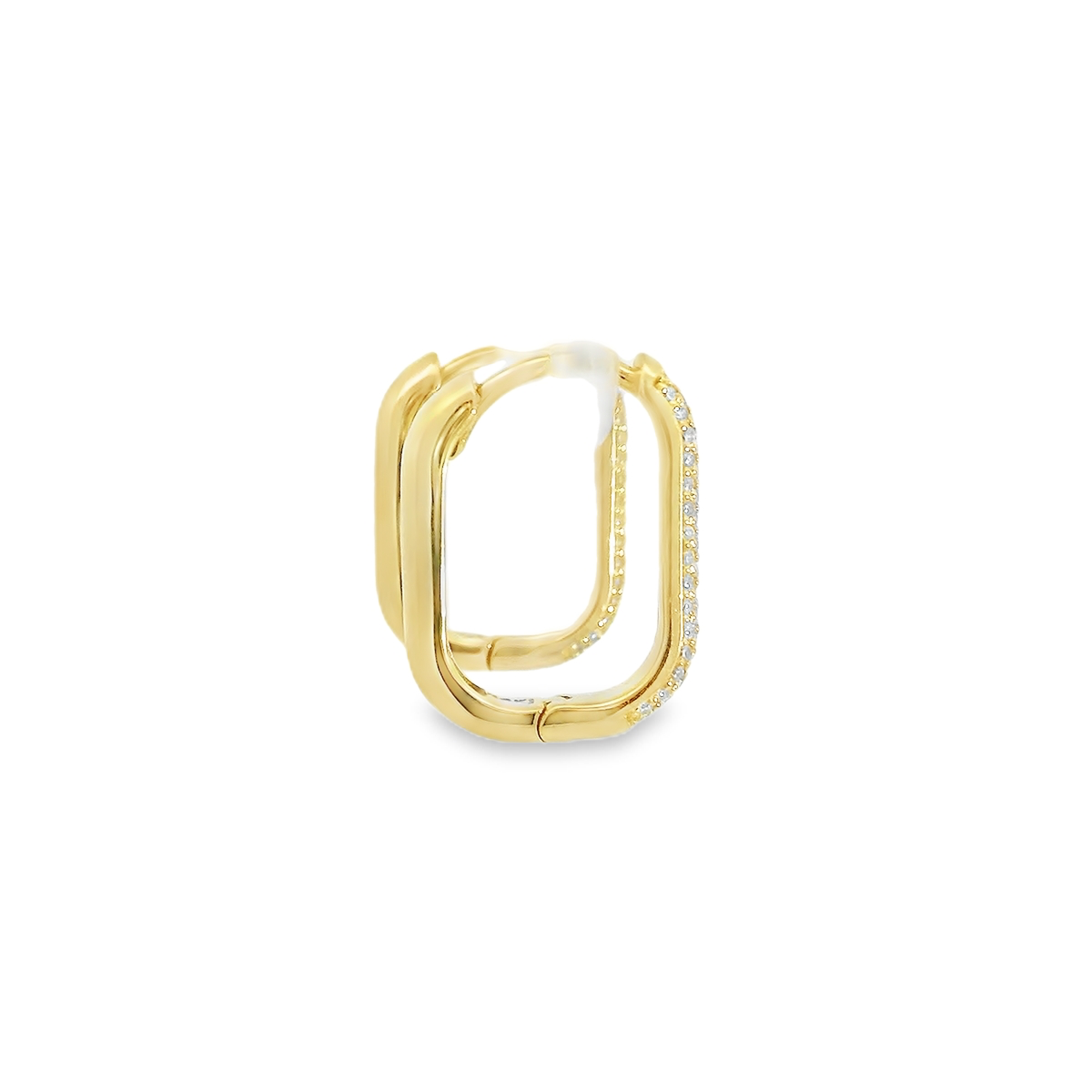 U-Shaped Pave Diamond Hoop