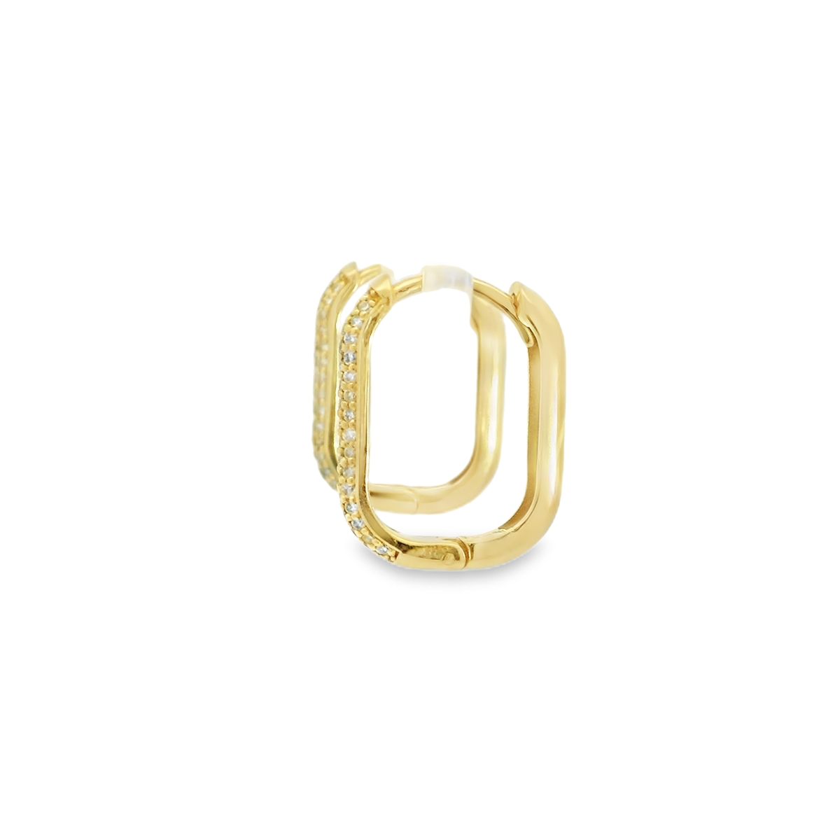 U-Shaped Pave Diamond Hoop