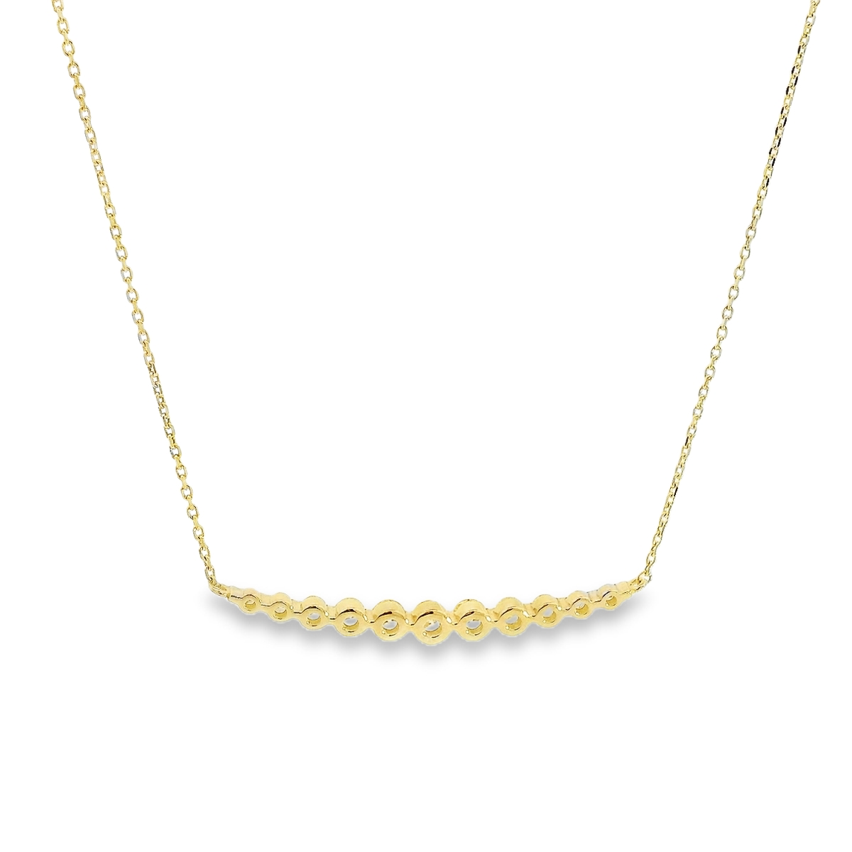 Curved Diamond Bar Necklace
