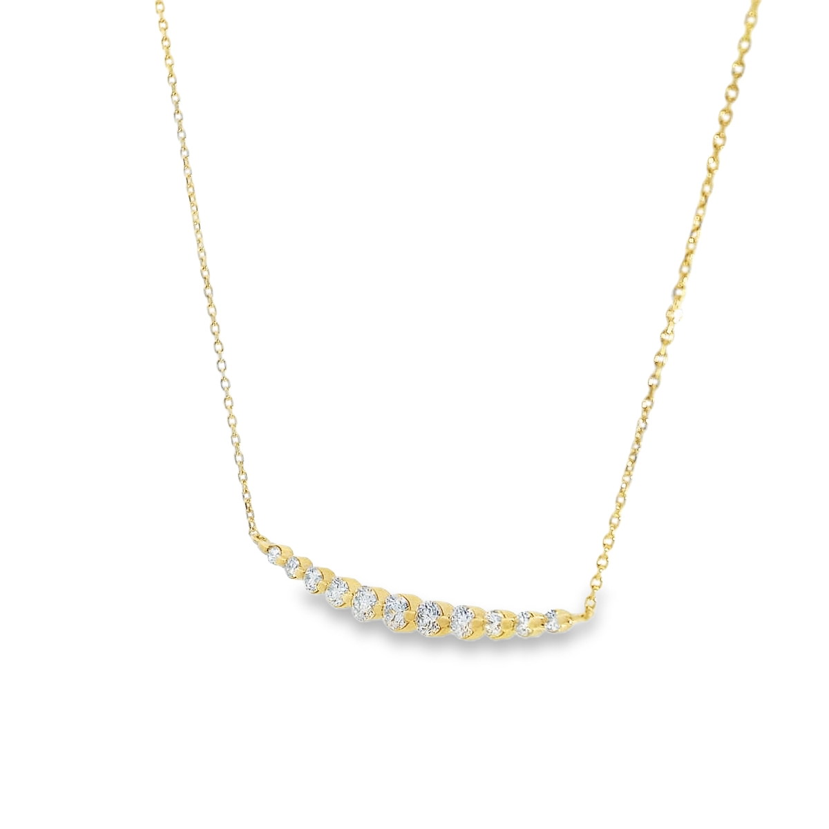 Curved Diamond Bar Necklace