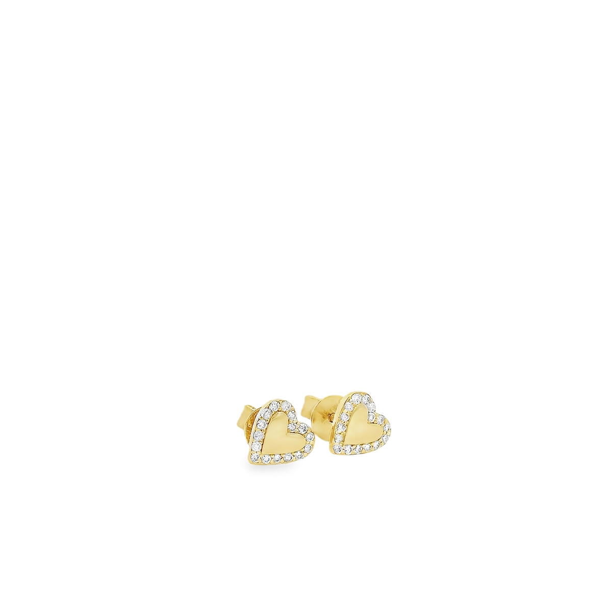 Gold Center Mini Heart Earrings