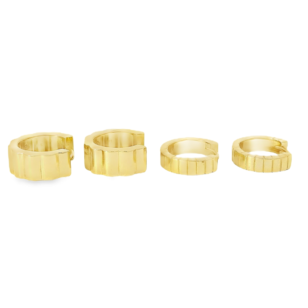 Fluted Thick Huggie Earrings