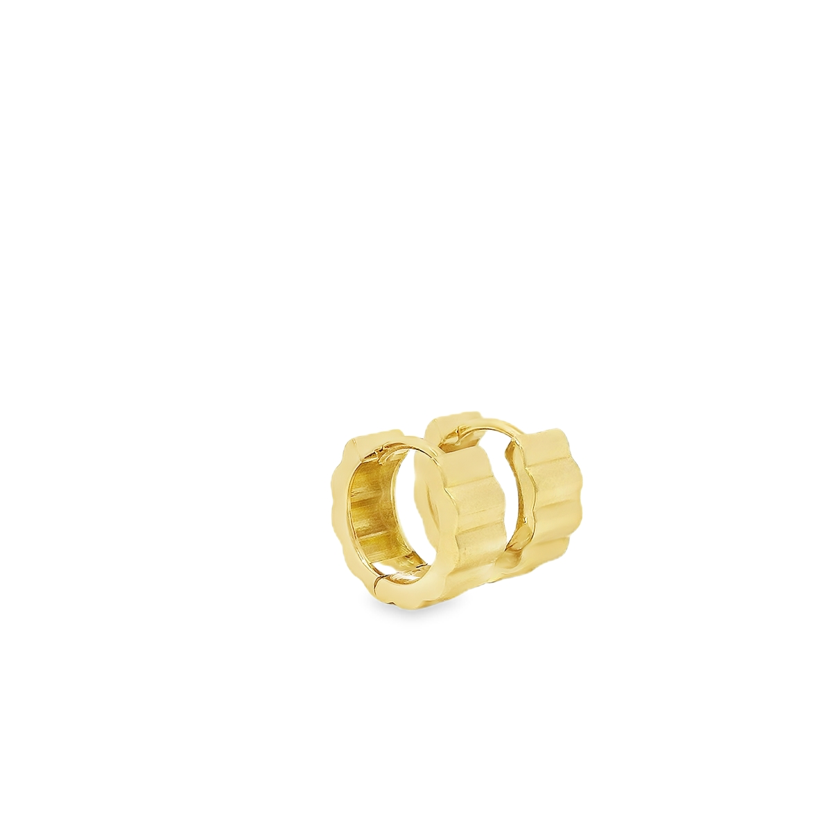 Fluted Thick Huggie Earrings