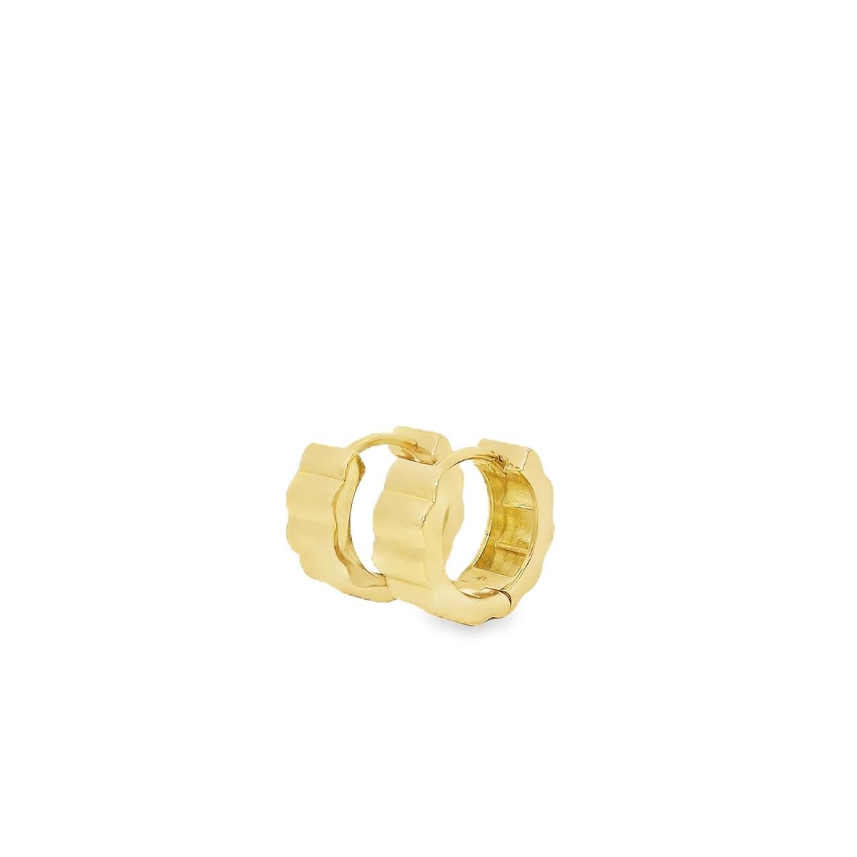 Fluted Thick Huggie Earrings