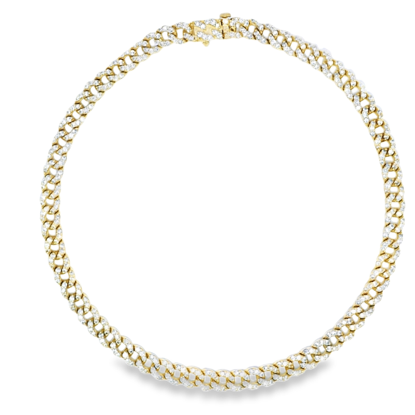 Eternity Pave Diamond Cuban Chain Bracelet