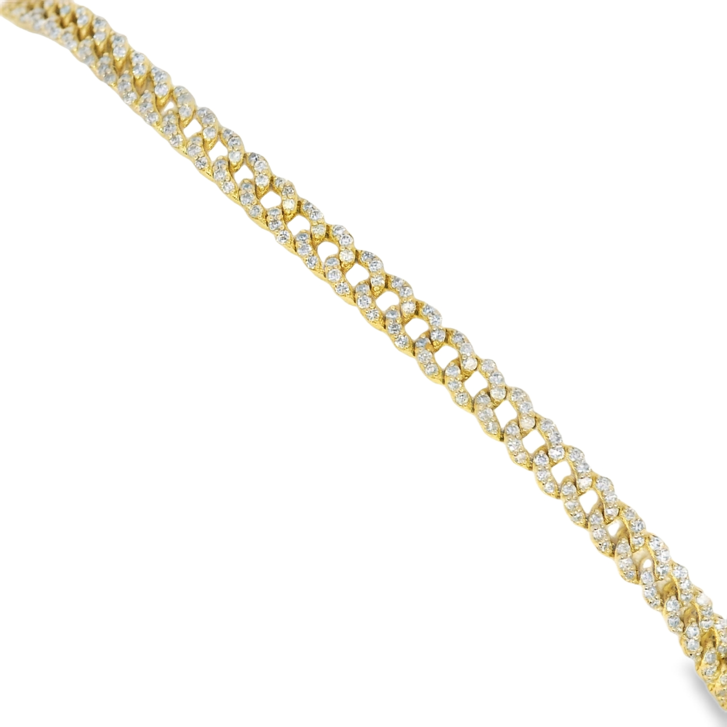 Eternity Pave Diamond Cuban Chain Bracelet