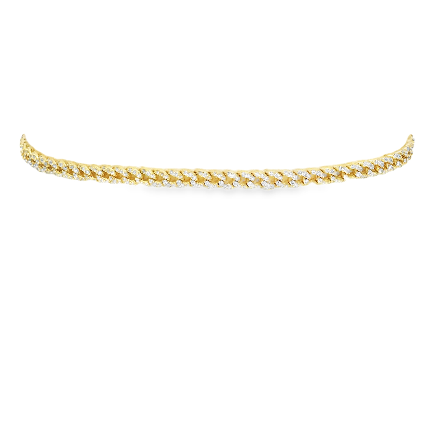 Eternity Pave Diamond Cuban Chain Bracelet