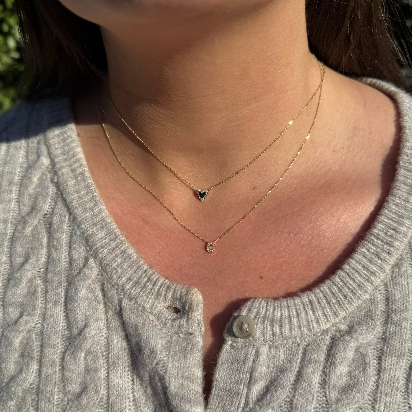 Gold Center Mini Heart Necklace
