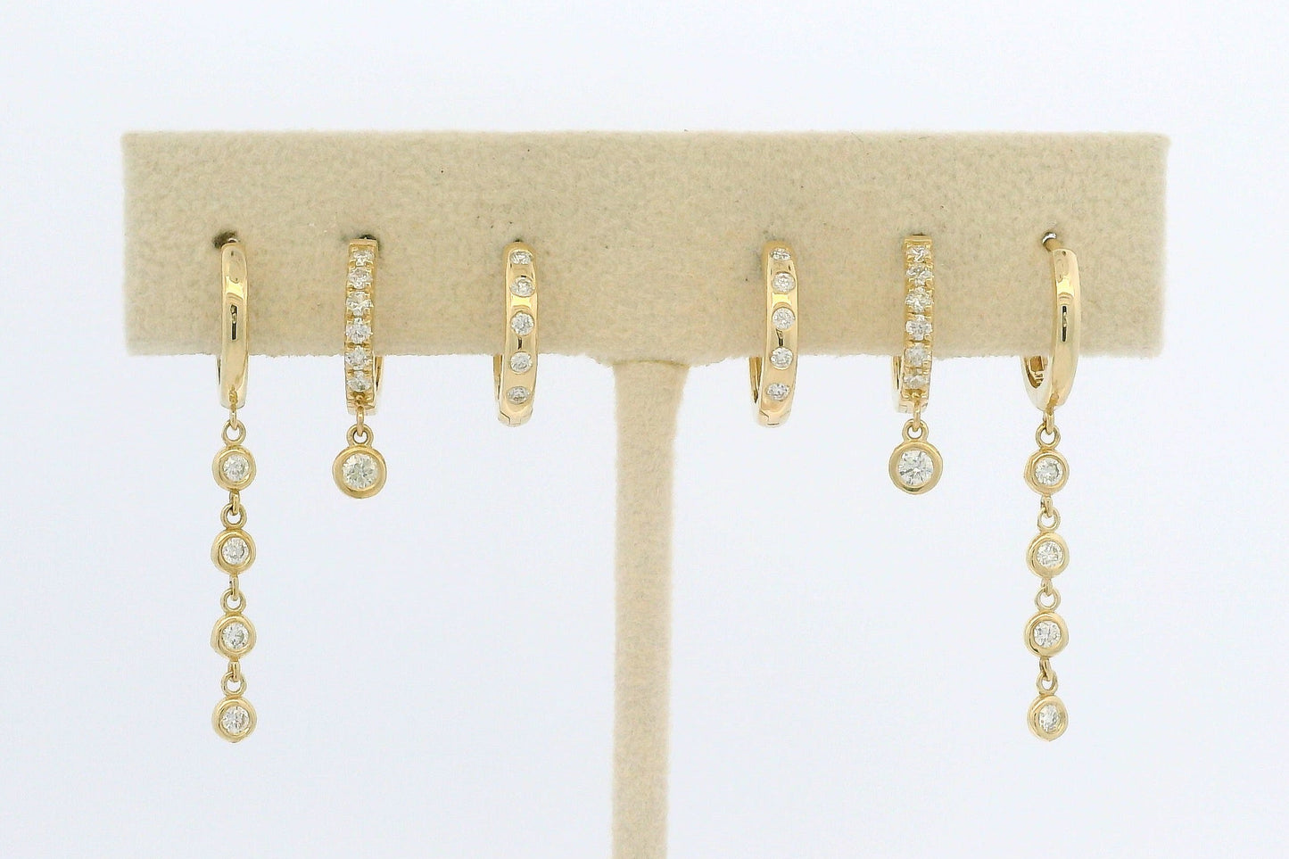 Diamond Huggie with Drop Bezel