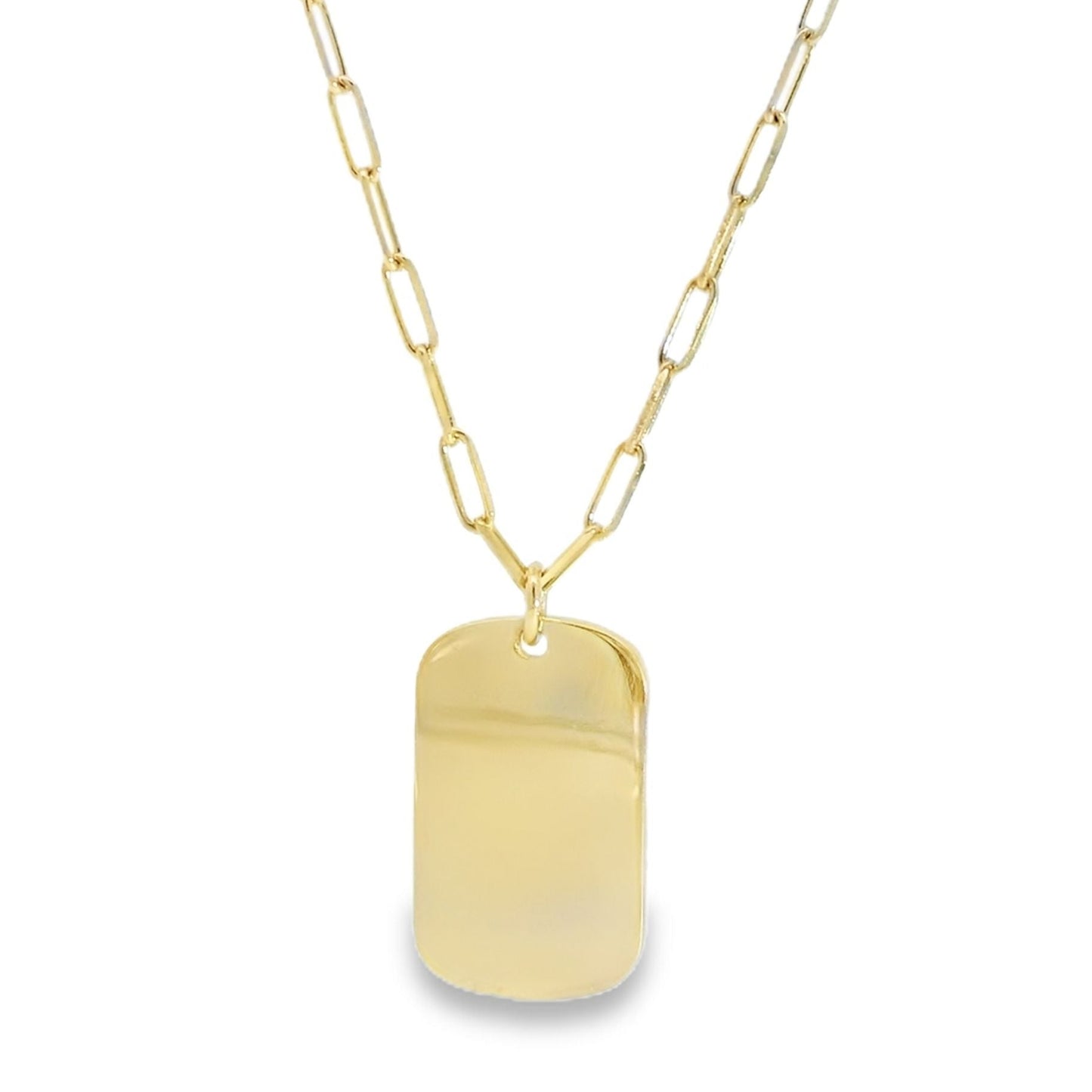 Pave Diamond Dog Tag Necklace
