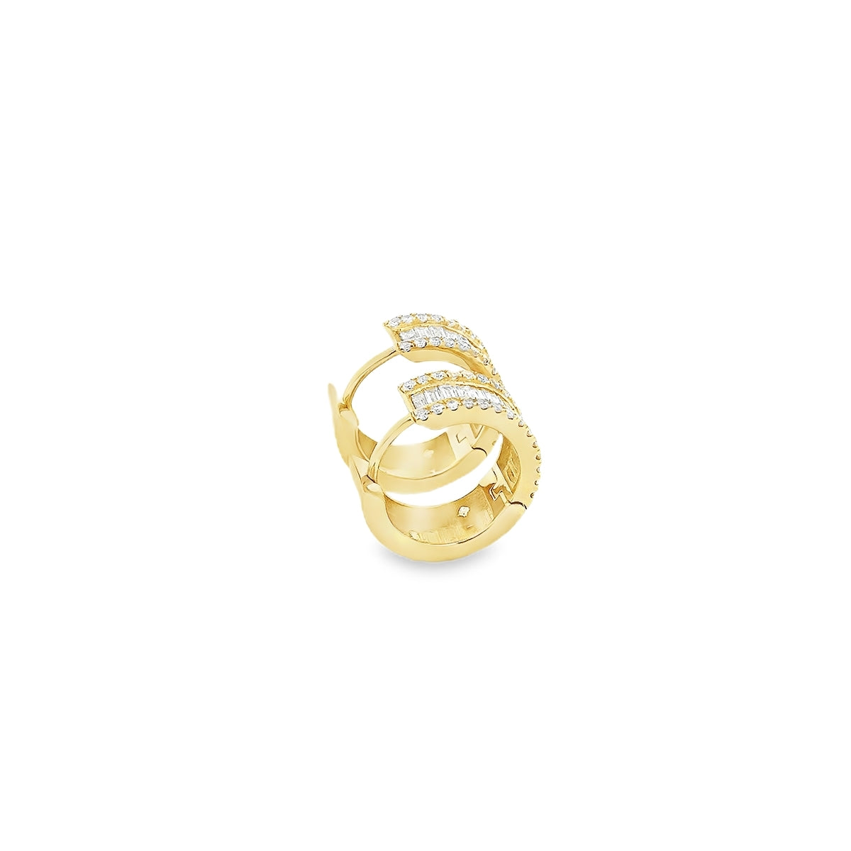 Thick Baguette Diamond Hoops