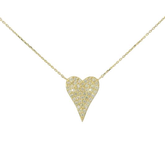 Pave Diamond Heart Necklace