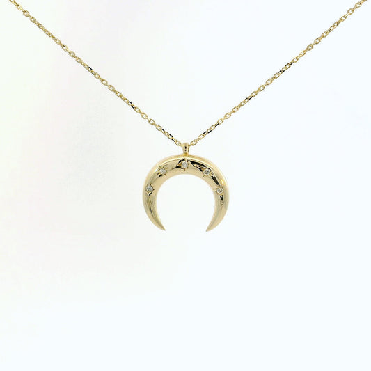 Cresent Necklace with Diamonds