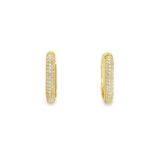 U-Shaped Pave Diamond Hoop