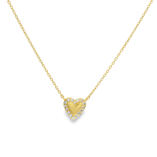 Gold Center Mini Heart  Necklace