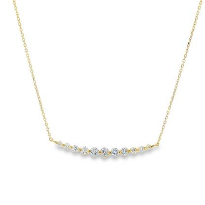 Curved Diamond Bar Necklace