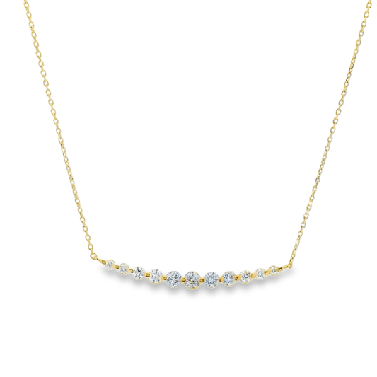 Curved Diamond Bar Necklace