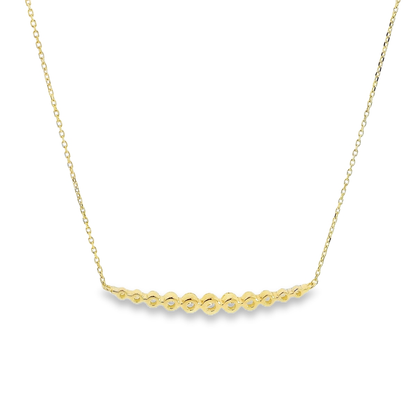 Curved Diamond Bar Necklace