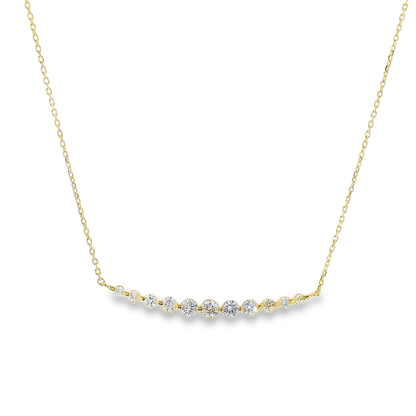 Curved Diamond Bar Necklace