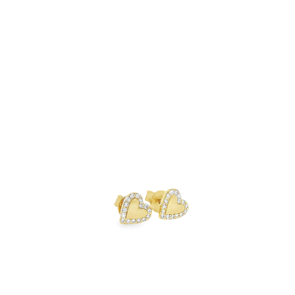 Gold Center Mini Heart Earrings