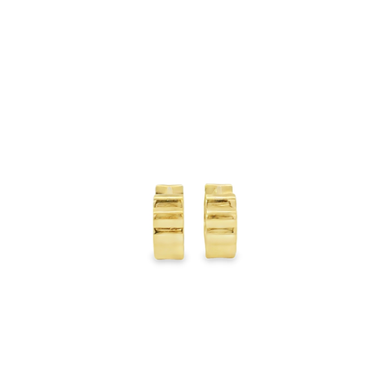 Fluted Thick Huggie Earrings