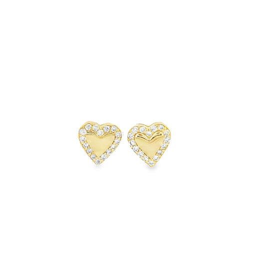 Gold Center Mini Heart Earrings