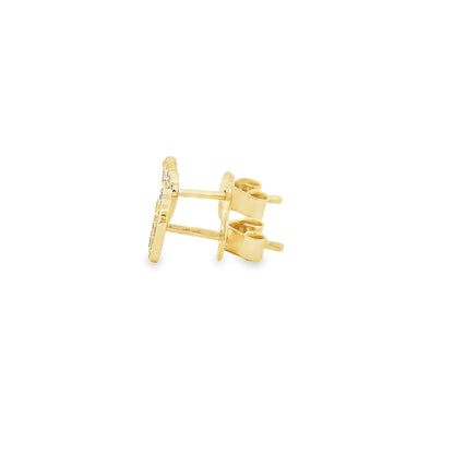 Gold Center Mini Heart Earrings