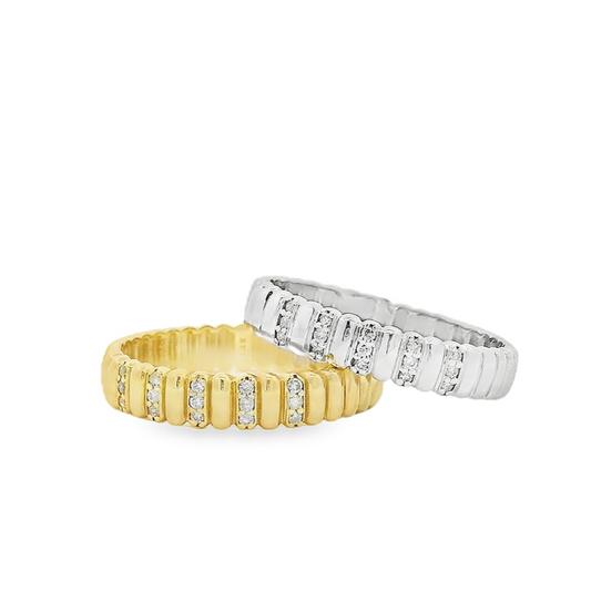 Diamond Fluted Ring