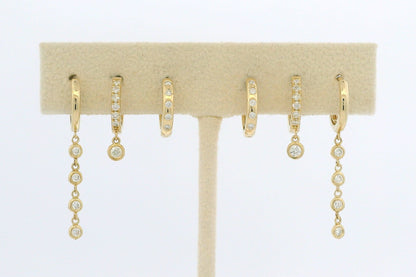 Diamond Huggie with Drop Bezel