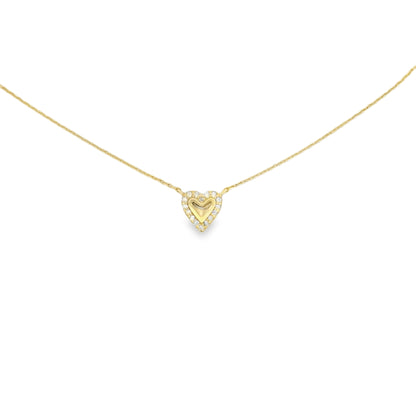 Gold Center Mini Heart  Necklace