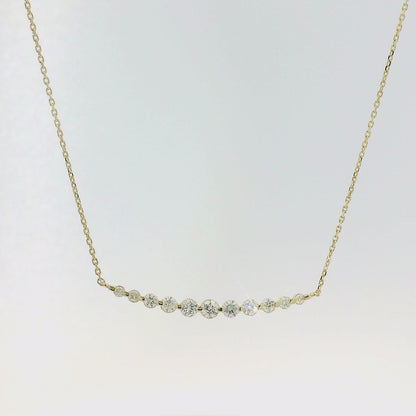 Curved Diamond Bar Necklace