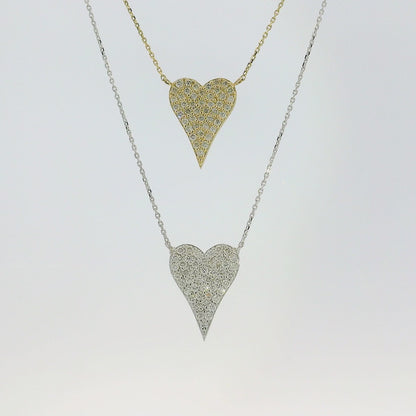 Pave Diamond Heart Necklace