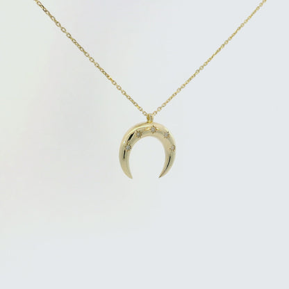 Cresent Necklace with Diamonds