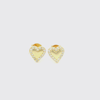 Gold Center Mini Heart Earrings