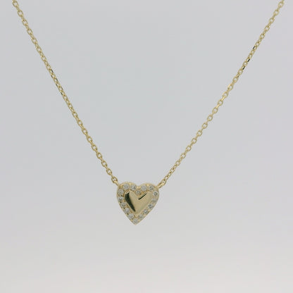 Gold Center Mini Heart  Necklace