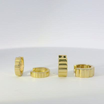 Fluted Thin Huggie Earring
