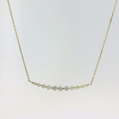 Curved Diamond Bar Necklace