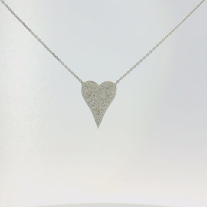 Pave Diamond Heart Necklace