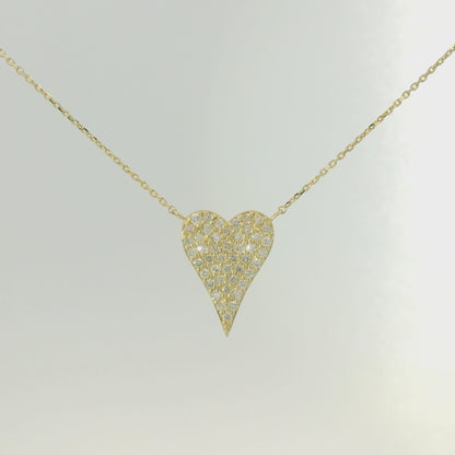 Pave Diamond Heart Necklace